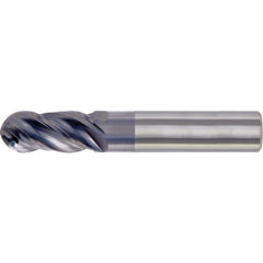 ‎1/8″ Dia. × 1/8″ Shank × 3/8″ DOC × 1-1/2″ OAL, Carbide TiAlN, Spiral , 4 Flute, CW Helix, Round, Ballnose End Mill