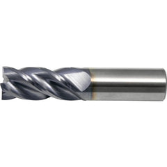‎3/8″ × 3/8″ × 1-1/8″ × 3″ RHS / RHC Solid Carbide 4-Flute Corner Radius End Mill - TiAlN