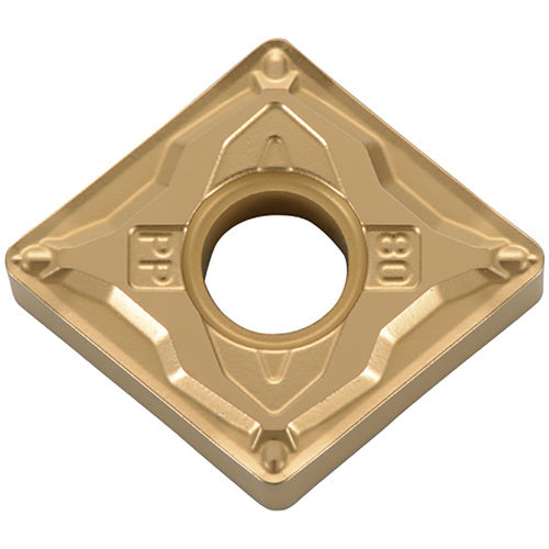 CNMG 4305 PP CA525, 0.0079″ Corner Radius, 3/16″ Thick, 1/2″ Inscribed Circle, TiCnulll2O3/TiN, Diamond, Turning Indexable Insert - Exact Tooling