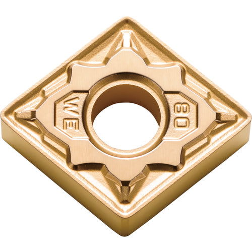 CNMG 433 WE CA515, 3/64″ Corner Radius, 3/16″ Thick, 1/2″ Inscribed Circle, TiCnulll2O3/TiN, Diamond, Turning Indexable Insert - Exact Tooling