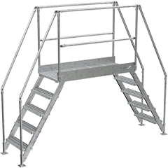 Galvanized Cross-Over Ladder 115.5 × 92.15″ 5 Step - Exact Tooling