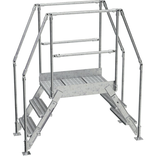 Aluminum Cross Over Ladder 26″ Wide 3 Step - Exact Tooling
