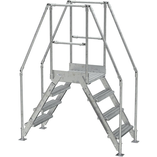 Aluminum Cross Over Ladder 14″ Wide 4 Step - Exact Tooling