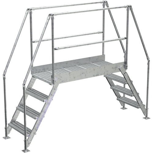 Aluminum Cross Over Ladder 50″ Wide 4 Step - Exact Tooling
