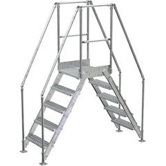 Aluminum Cross Over Ladder 14″ Wide 5 Step - Exact Tooling