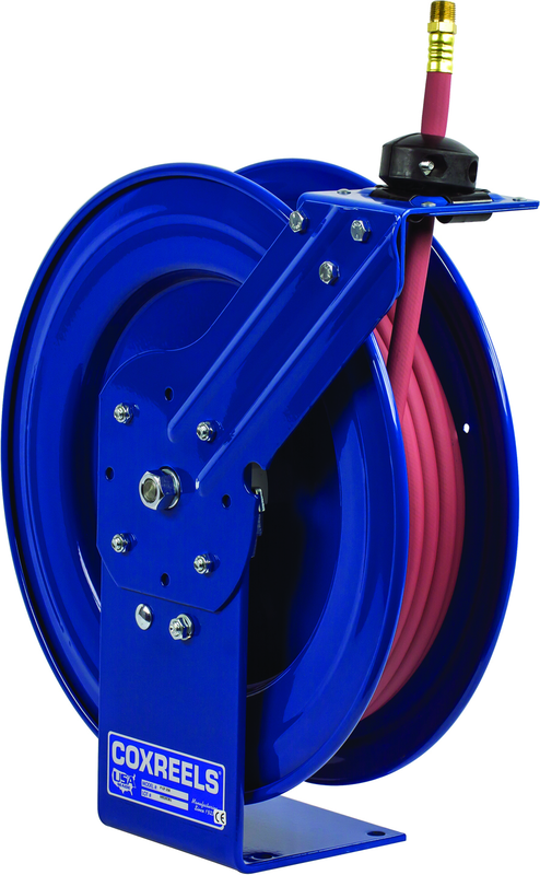 #P-LP-125 For 1/4" x 25' Hose Low Pressure Spring Rewind Hose Reel w/ Hose - Exact Tooling