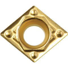 CPMH 322 HQ CA6525, 1/32″ Corner Radius, 1/8″ Thick, 3/8″ Inscribed Circle, TiCnulll2O3/TiN, Diamond, Turning Indexable Insert - Exact Tooling