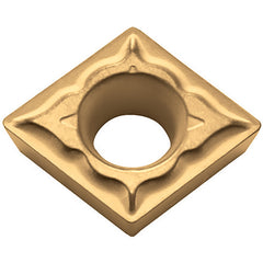 CPMT 322 XQ CA515, 1/32″ Corner Radius, 1/8″ Thick, 3/8″ Inscribed Circle, TiCnulll2O3/TiN, Diamond, Turning Indexable Insert - Exact Tooling