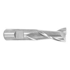 2 Dia. x 4-1/4 Overall Length 2-Flute Square End High Speed Steel SE End Mill-Round Shank-Center Cut-Uncoated - Exact Tooling