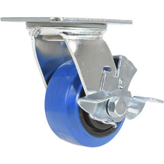 4 × 2 Elastic Rubber (Blue) Swivel W/ Brake - Exact Tooling