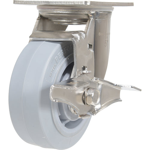 5 × 2 TPR SS Rig Swivel Caster W/Brake - Exact Tooling