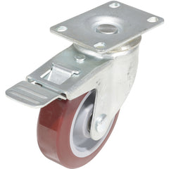 4 × 1 Poly On Poly Swivel W/Total Brake Stem Caster - Exact Tooling