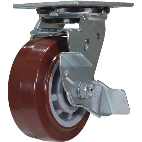 5 × 2 Polyurethane Swivel W/Brake Caster - Exact Tooling