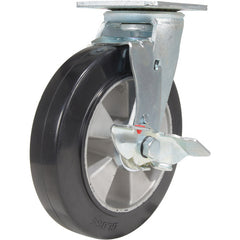 8 × 2 Mold On Rubber Swivel Caster W/Brake - Exact Tooling