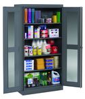 36"W x 18"D x 72"H C-Thru Storage Cabinet, Knocked-Down, with 4 Adj. Shelves, Easy Viewing into Cabinet - Exact Tooling