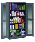 36"W x 24"D x 72"H C-Thru Storage Cabinet, Knocked-Down, with 4 Adj. Shelves, Easy Viewing into Cabinet - Exact Tooling