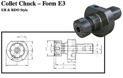 VDI Collet Chuck - Form E3 (ER & RDO Style) - Part #: CNC86 53.2025 - Exact Tooling