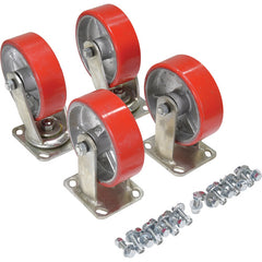 6″ × 2″ Poly-On-Steel Caster Kit 4800# Cap - Exact Tooling