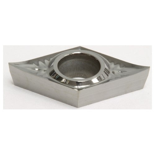 DCGT32.52NAG H1, 0.031″ Corner Radius, 0.016″ Thick, 3/8″ Inscribed Circle, Uncoated, 55 Degree Diamond, Turning Insert - Exact Tooling