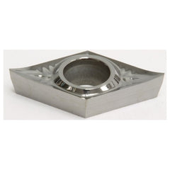 DCGT32.52NAG H1, 0.031″ Corner Radius, 0.016″ Thick, 3/8″ Inscribed Circle, Uncoated, 55 Degree Diamond, Turning Insert - Exact Tooling
