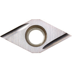 DCGT 32502 F-U KW10, 0.0039″ Corner Radius, 5/32″ Thick, 3/8″ Inscribed Circle, WC/Co, Diamond, Turning Indexable Insert - Exact Tooling