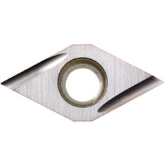 DCGT 32502 F-U KW10, 0.0039″ Corner Radius, 5/32″ Thick, 3/8″ Inscribed Circle, WC/Co, Diamond, Turning Indexable Insert - Exact Tooling