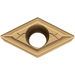 DCMT 32505 GK CA515, 0.0079″ Corner Radius, 5/32″ Thick, 3/8″ Inscribed Circle, TiCnulll2O3/TiN, Diamond, Turning Indexable Insert - Exact Tooling