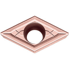 DCMT 3252 GK CA315, 1/32″ Corner Radius, 5/32″ Thick, 3/8″ Inscribed Circle, TiCnulll2O3/Ti, Diamond, Turning Indexable Insert - Exact Tooling
