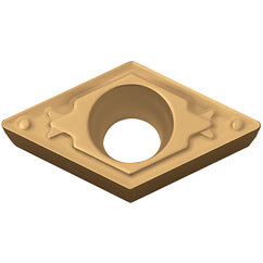DCMT 3251 HQ CA525, 1/64″ Corner Radius, 5/32″ Thick, 3/8″ Inscribed Circle, TiCnulll2O3/TiN, Diamond, Turning Indexable Insert - Exact Tooling