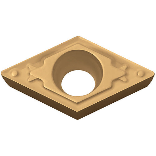 DCMT 32505 HQ PV7025, 0.0079″ Corner Radius, 5/32″ Thick, 3/8″ Inscribed Circle, TiCN (MEGACOAT), Diamond, Turning Indexable Insert - Exact Tooling