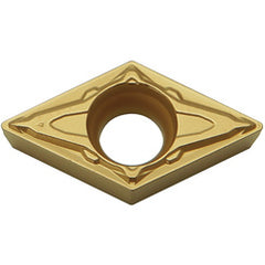 DCMT 21505 PP PR1225, 0.0079″ Corner Radius, 3/32″ Thick, 1/4″ Inscribed Circle, MEGACOAT, Diamond, Turning Indexable Insert - Exact Tooling