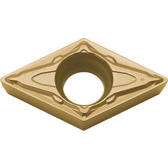 DCMT 32505 PP CCX, 0.008″ Corner Radius, 5/32″ Thick, 3/8″ Inscribed Circle,  TiCl2O3/Tin, 55 Degree Diamond, Turning Indexable Insert