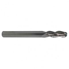 1/2 TuffCut AL 3 Fl Ctr Cut Ball Al End Mill Necked - Exact Tooling