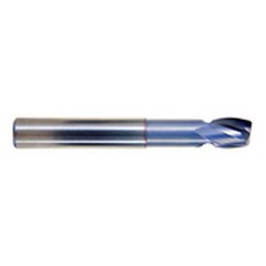 3/8" Dia. - 7/16" LOC - 3" OAL - .031 Radius 2 FL Carbide S/E HP End Mill-TiCN - Exact Tooling