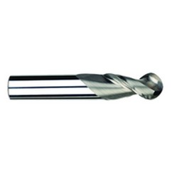 1/2" Dia. - 3-1/4" OAL - Uncoat CBD-Ball End HP End Mill-2 FL - Exact Tooling