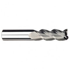 1/4" Dia. - 1-1/4" LOC - 3" OAL - .030 Radius 3 FL Carbide S/E HP End Mill-Uncoated - Exact Tooling