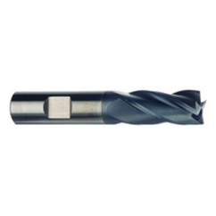 1/2 Dia. x 3 Overall Length 4-Flute .045 C/R Solid Carbide SE End Mill-Round Shank-Center Cut-AlTiN - Exact Tooling