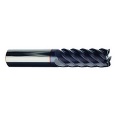 3/8" Dia. - 1/2" LOC - 2-1/2" OAL - .030 Radius 6 FL Carbide S/E HP End Mill-TiAlN-x - Exact Tooling