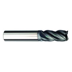 1/8" Dia. - 1/2" LOC - 1-1/2" OAL - .015 Radius 4 FL Carbide S/E HP End Mill-AlTiNx - Exact Tooling