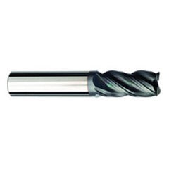 1/4 Dia. x 3 Overall Length 4-Flute .015 C/R Solid Carbide SE End Mill-Round Shank-Center Cut-AlCrN-X - Exact Tooling