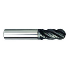 1/8" Dia. - 1-1/2" OAL - AlTiNX CBD-Ball End HP End Mill-4 FL - Exact Tooling