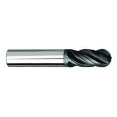 3/8" Dia. - 2-1/2" OAL - AlTiNX CBD-Ball End HP End Mill-4 FL - Exact Tooling