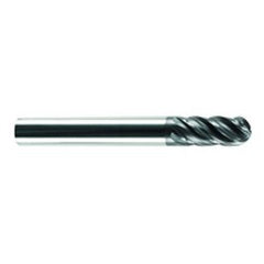 3/4" Dia. - 1-5/8" LOC - 4 OAL Ball Nose 5 FL Carbide S/E HP End Mill-AlCrN-X - Exact Tooling