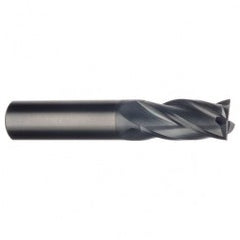 7/16 Dia. x 4 Overall Length 4-Flute Square End Solid Carbide SE End Mill-Round Shank-Center Cut-AlTiN - Exact Tooling