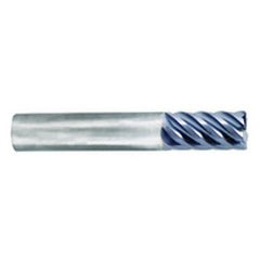 3/8" Dia. - 1" LOC - 2-1/2" OAL - .020 Radius 6 FL Carbide S/E HP End Mill-nACo - Exact Tooling