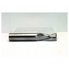25mm Dia. x 100mm Overall Length 2-Flute Square End Solid Carbide SE End Mill-Round Shank-Center Cut-TiN - Exact Tooling