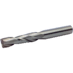 7/16 Dia. x 6 Overall Length 2-Flute Square End Solid Carbide SE End Mill-Round Shank-Center Cut-TiN - Exact Tooling