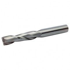 0.8mm Dia. x 45mm Overall Length 2-Flute Square End Solid Carbide SE End Mill-Round Shank-Center Cutting-WXL - Exact Tooling