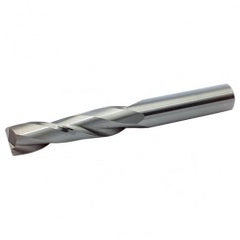 0.8mm Dia. x 45mm Overall Length 2-Flute Square End Solid Carbide SE End Mill-Round Shank-Center Cutting-WXL - Exact Tooling
