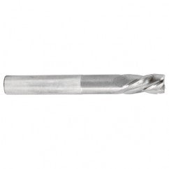 1/2 Dia. x 6 Overall Length 4-Flute Square End Solid Carbide SE End Mill-Round Shank-Center Cut-Uncoated - Exact Tooling